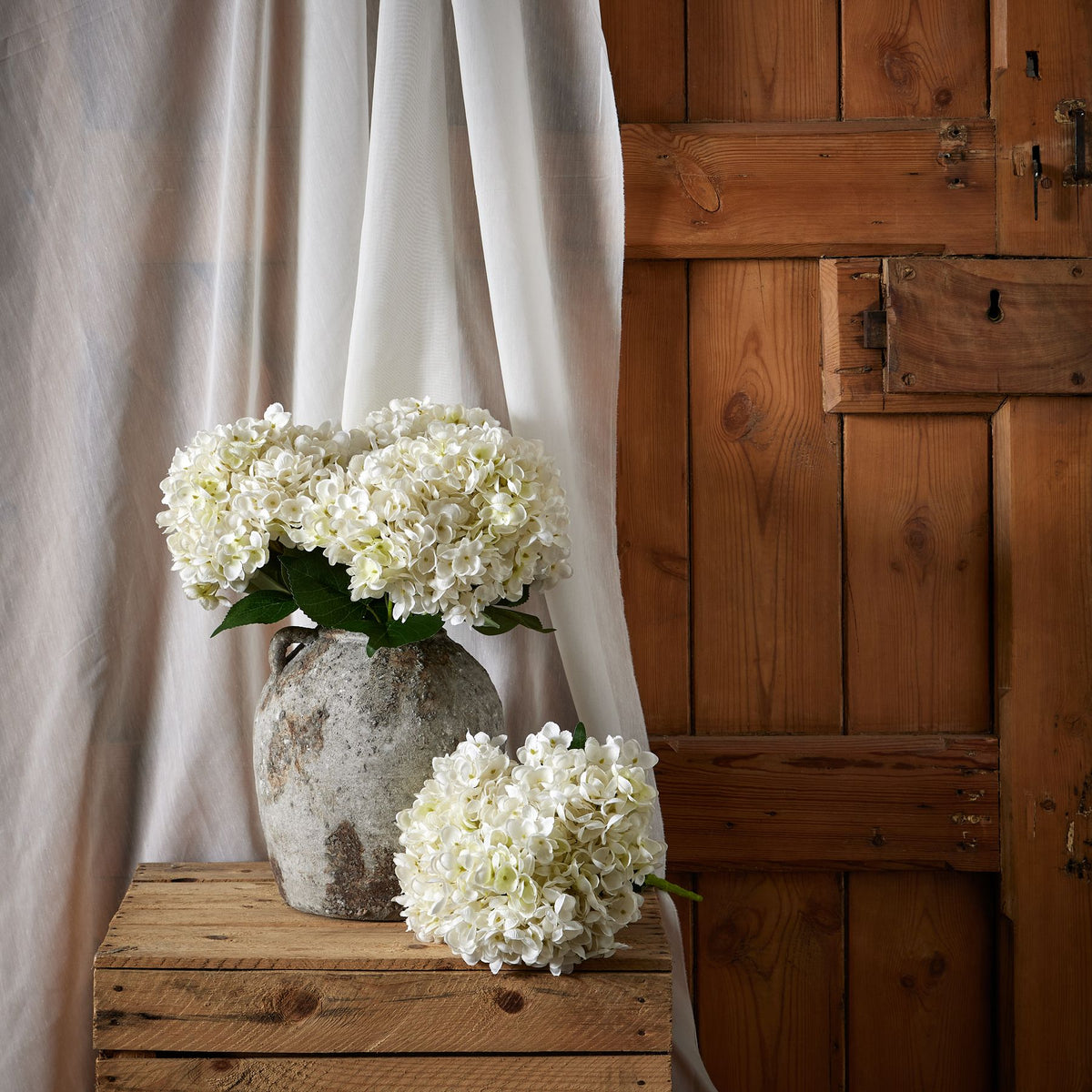 White Hydrangea Bunch 47 cm