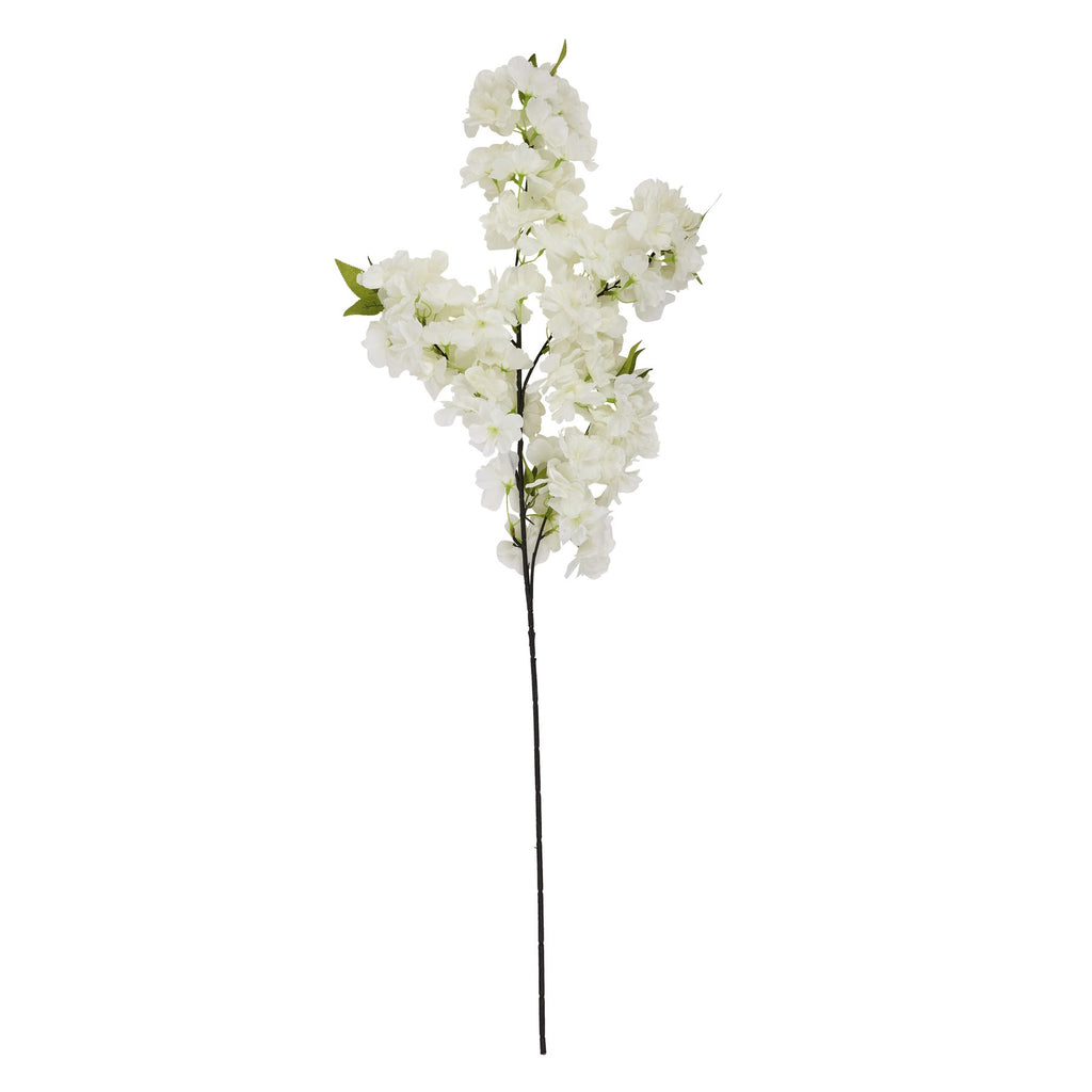 Large White Full Cherry Blossom Stem 100 cm