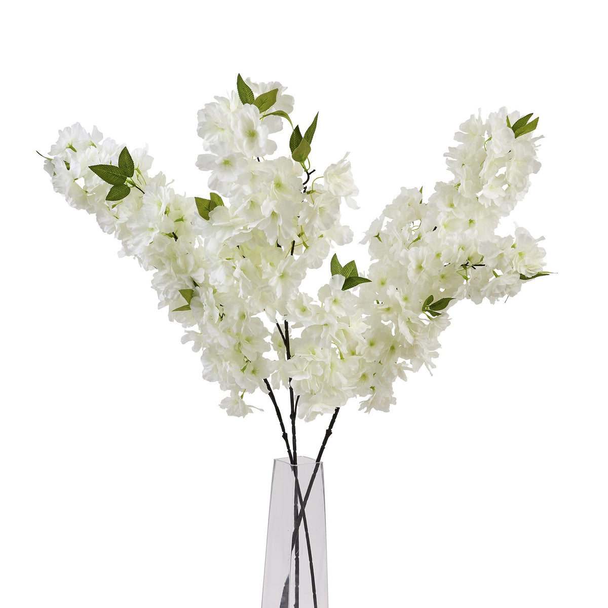 Large White Full Cherry Blossom Stem 100 cm