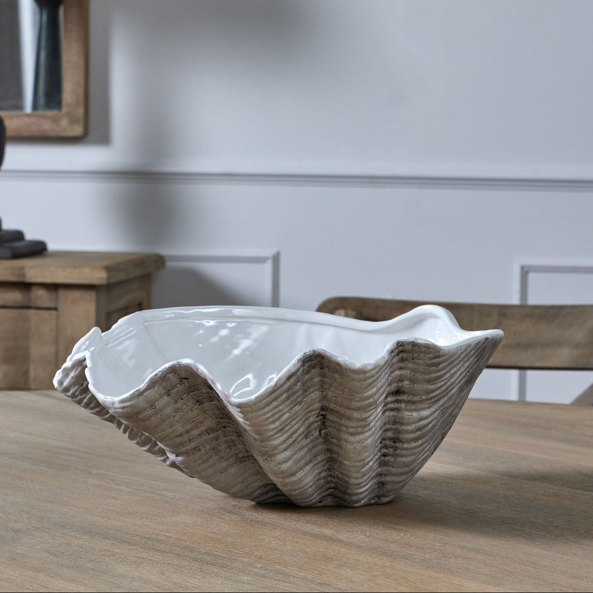 Large Ceramic Adele Shell Bowl 40 cm