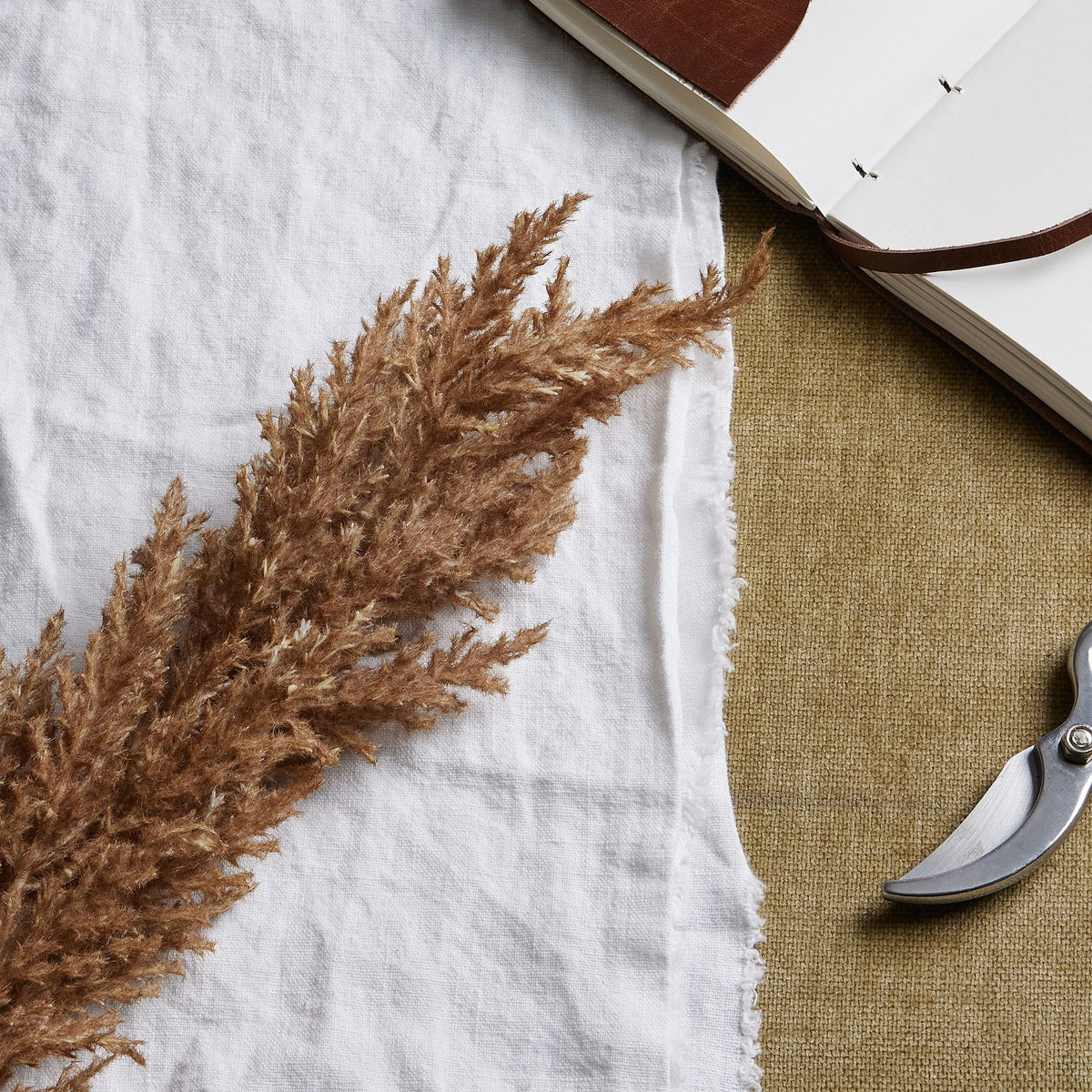 Taupe Faux Dried Pampas Grass Stem 68 cm