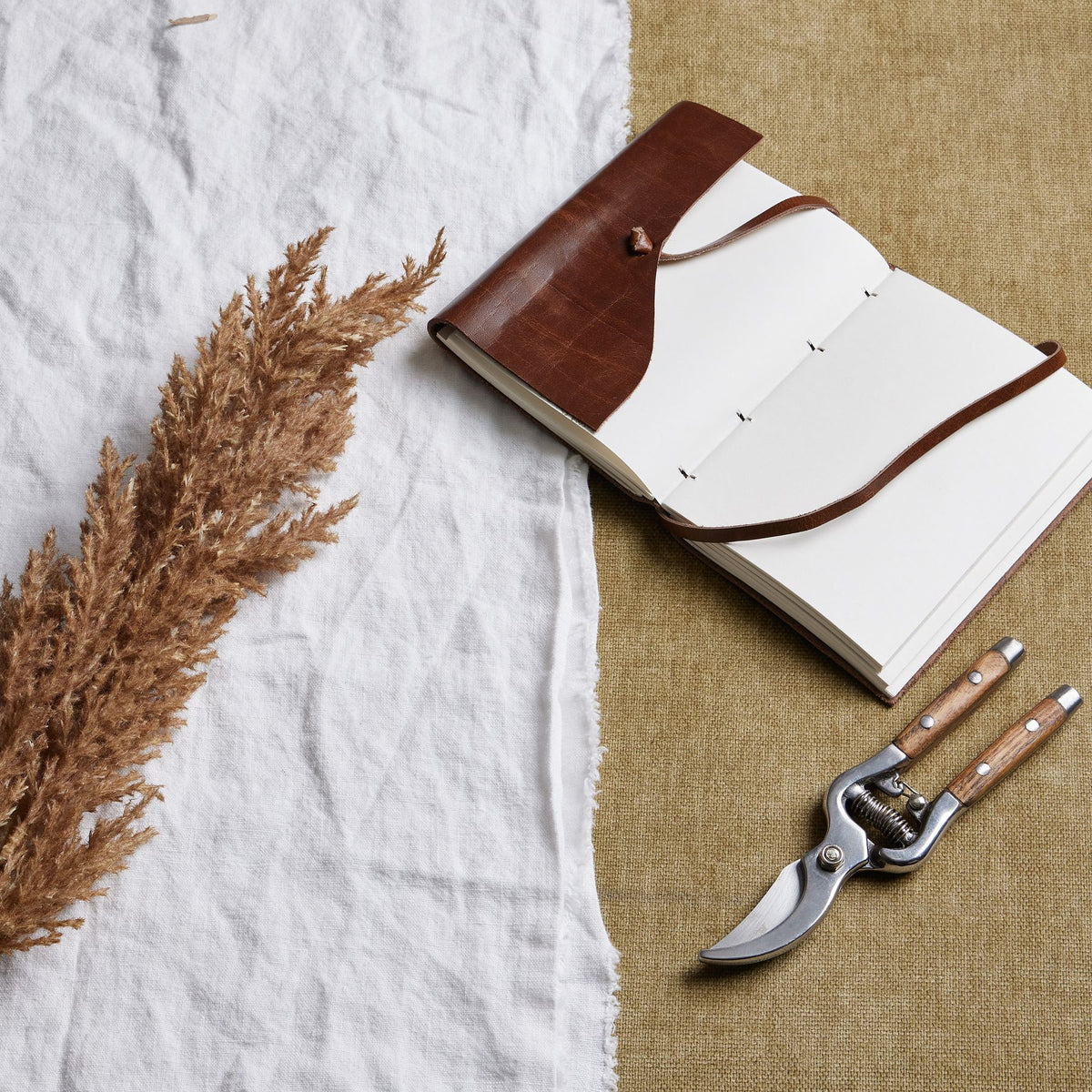 Taupe Faux Dried Pampas Grass Stem 68 cm