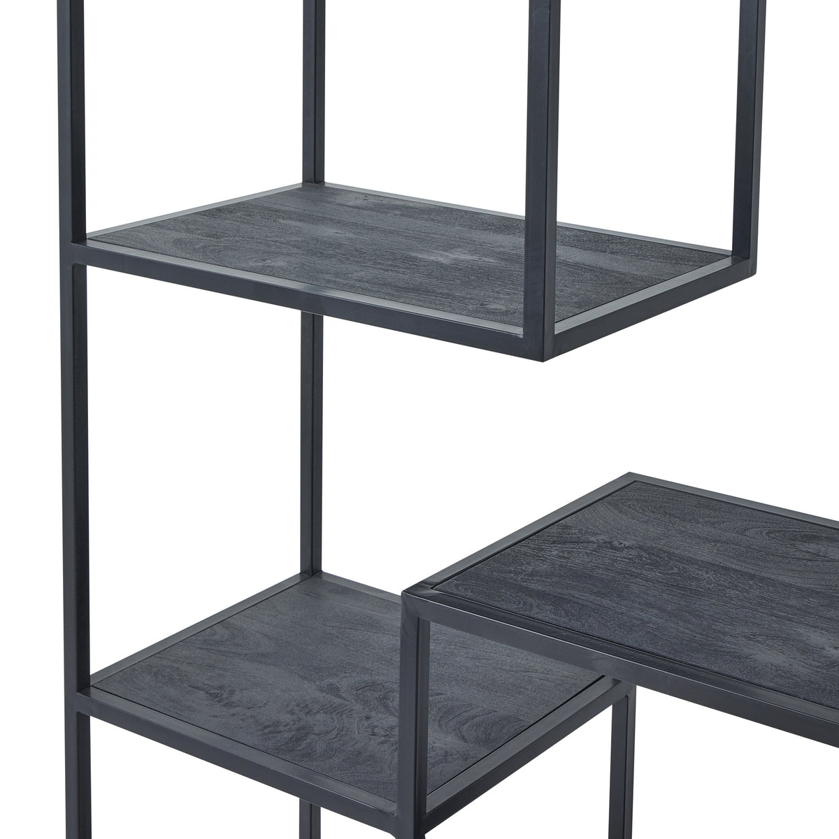 Large Black Multi Shelf Unit 200 cm