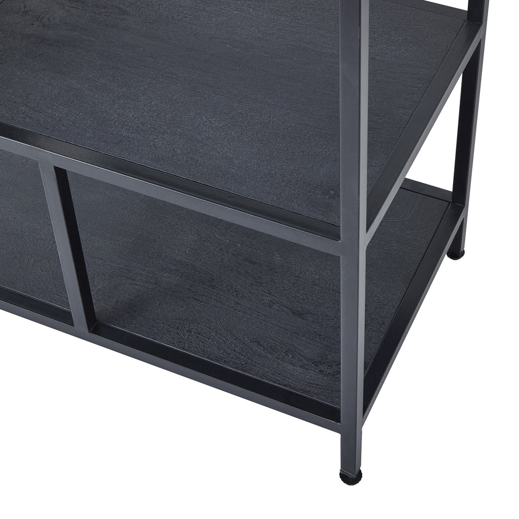 Large Black Multi Shelf Unit 200 cm