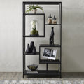 Large Black Multi Shelf Unit 200 cm