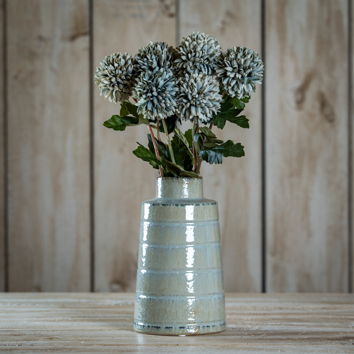 Pale Green Blue Short Chrysanthemum 38 cm
