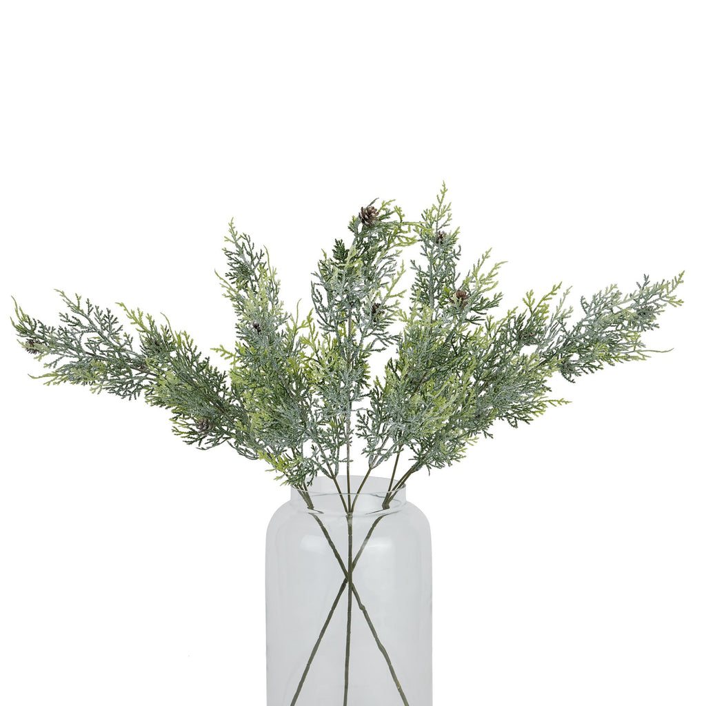 Frosted Pine Tall Stem With Pinecones 77 cm