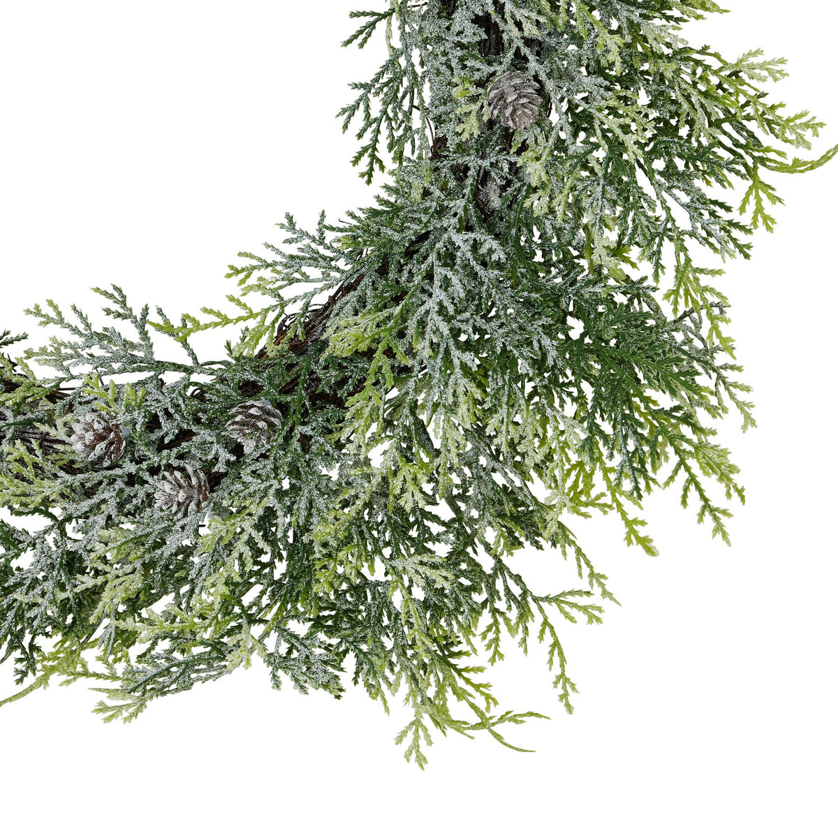 Frosted Pine Wreath With Pinecones 55 cm