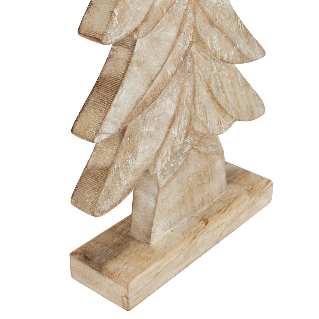 Carved Wood Christmas Tree 43 cm