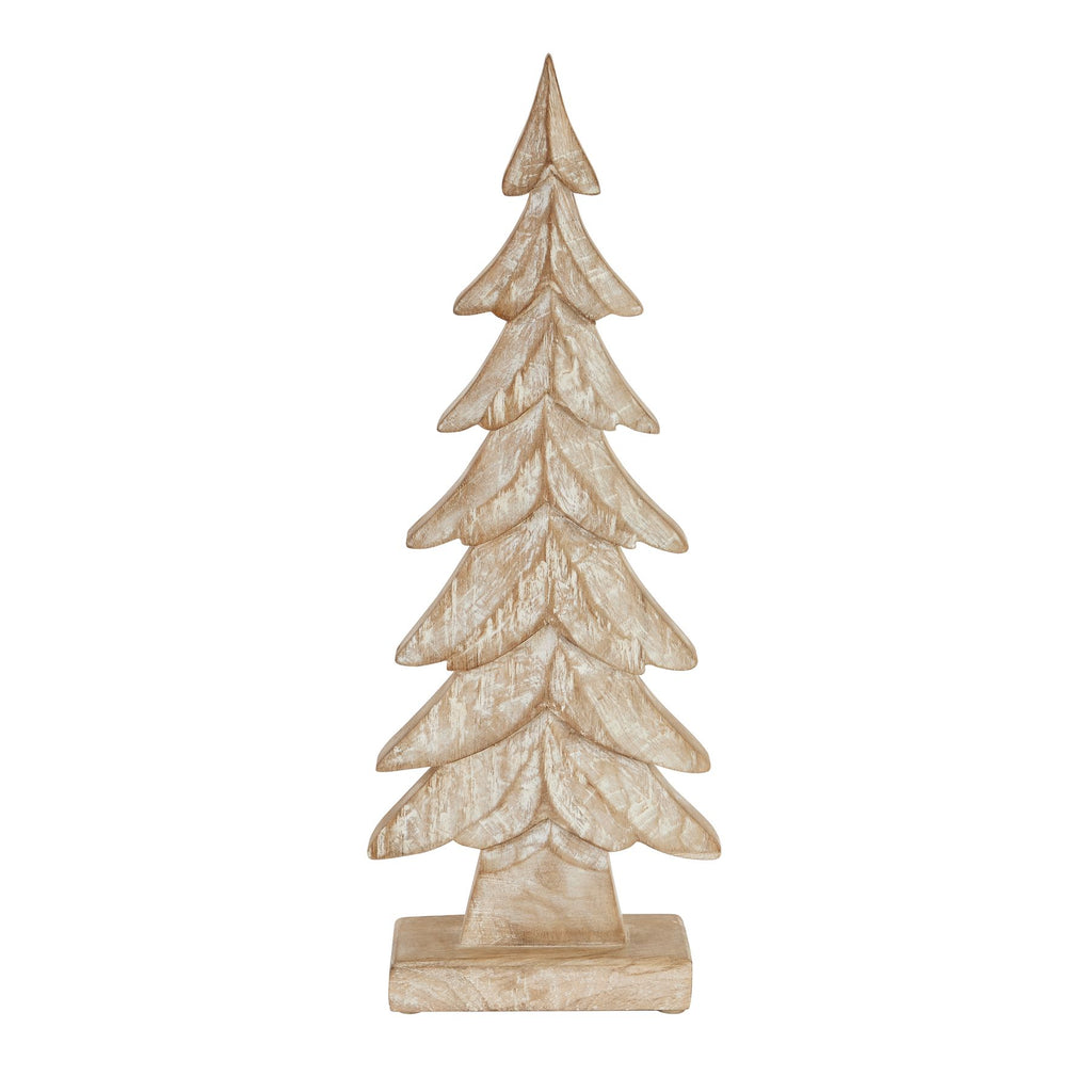 Carved Wood Large Christmas Tree 52 cm