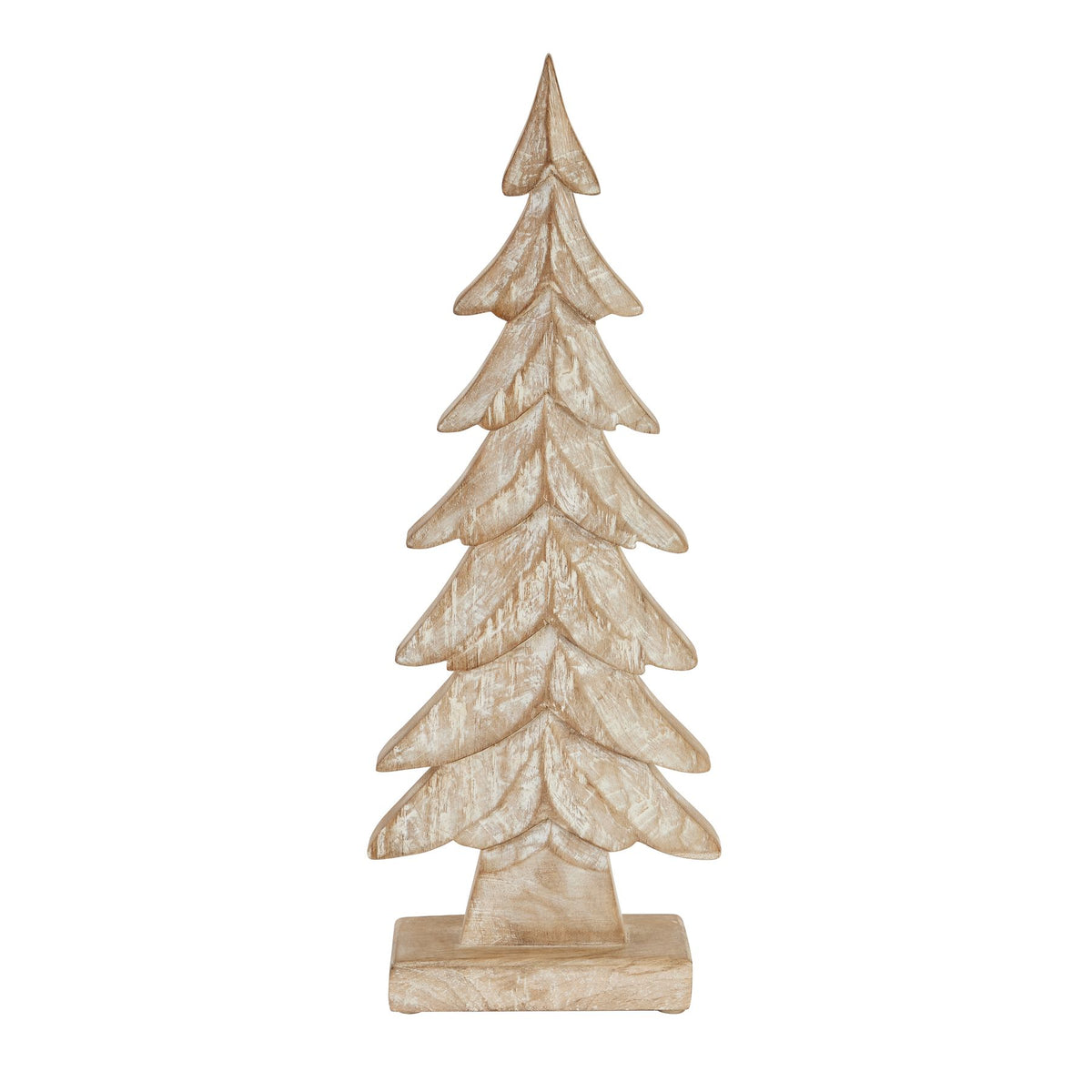 Carved Wood Large Christmas Tree 52 cm