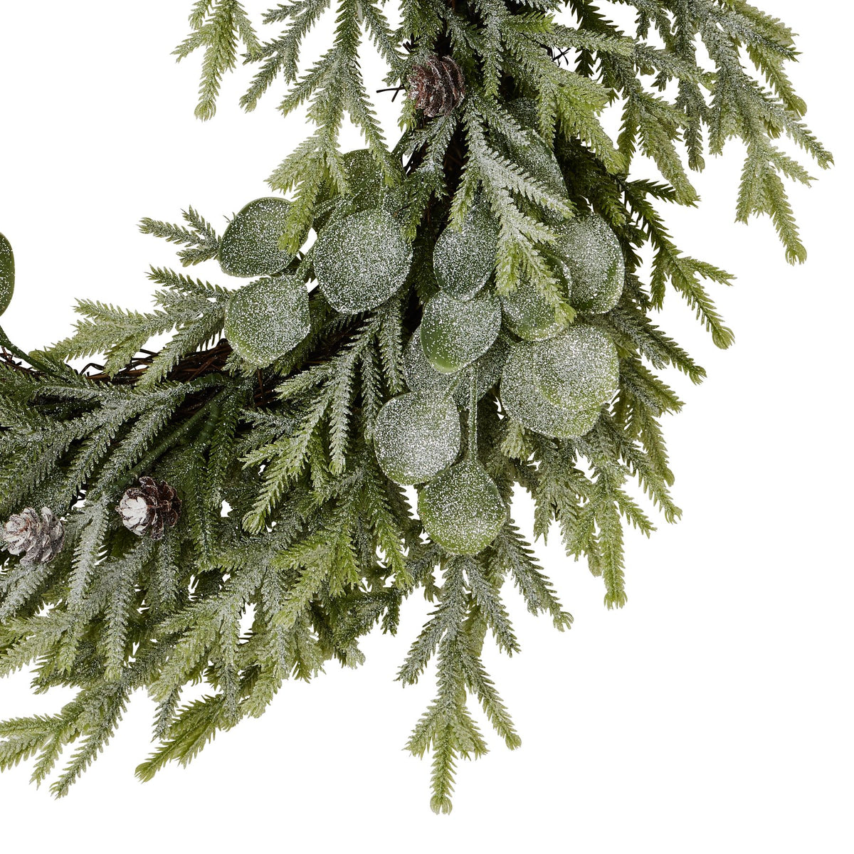Frosted Pine And Eucalyptus Wreath 50 cm