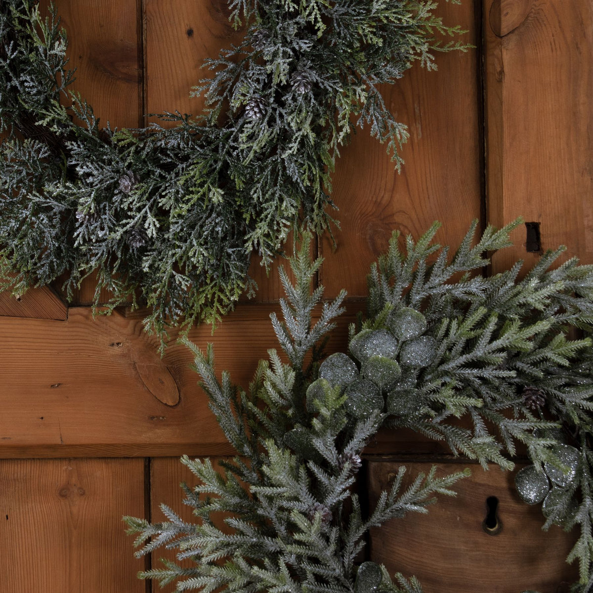 Frosted Pine And Eucalyptus Wreath 50 cm
