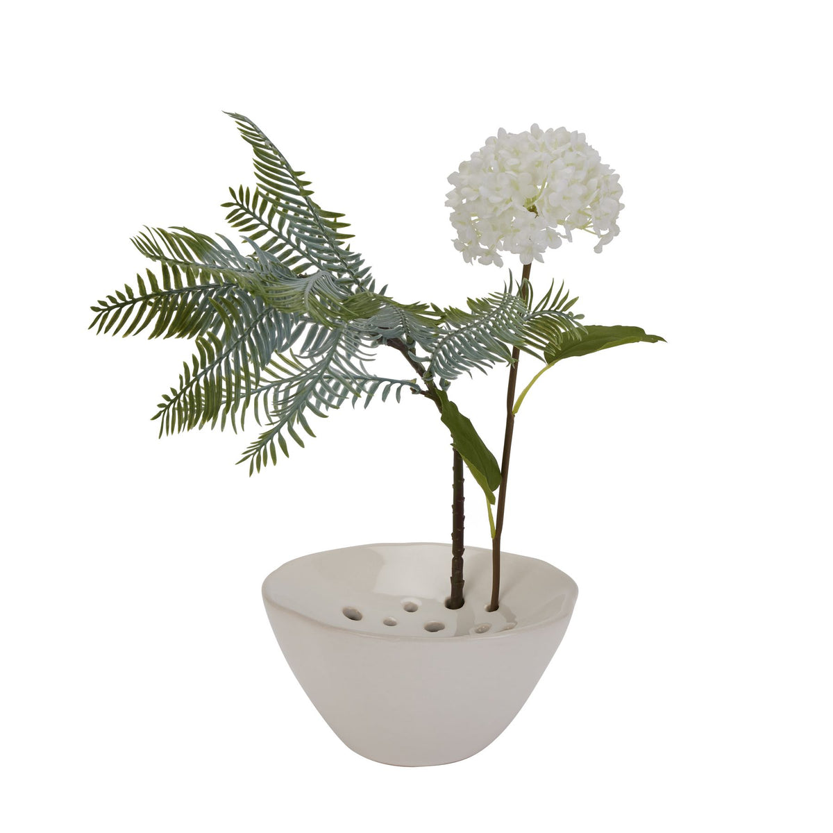 Off White Ceramic Flower Frog 15 cm