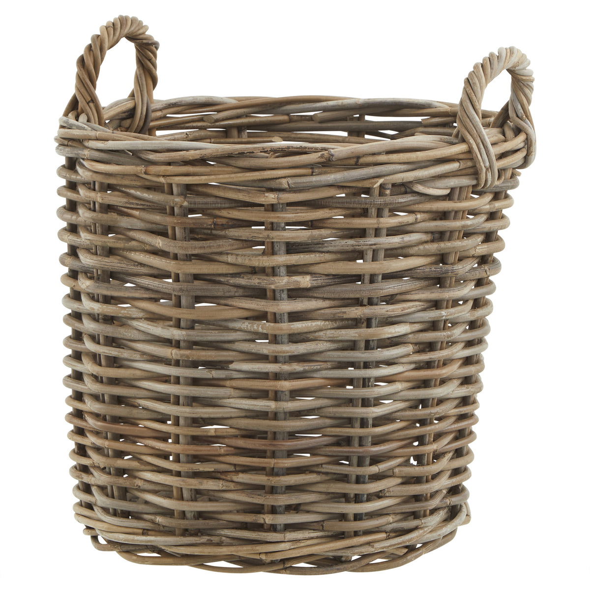 Set Of 3 Kubu Rattan Round Storage Baskets 70 cm