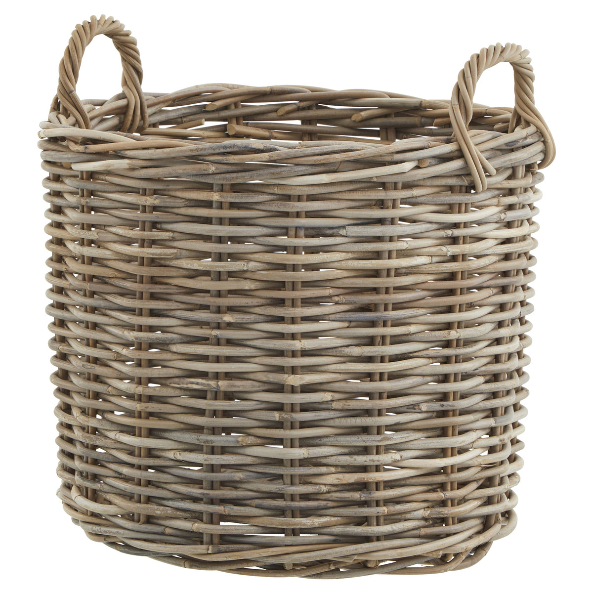 Set Of 3 Kubu Rattan Round Storage Baskets 70 cm