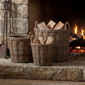 Set Of 3 Kubu Rattan Round Storage Baskets 70 cm