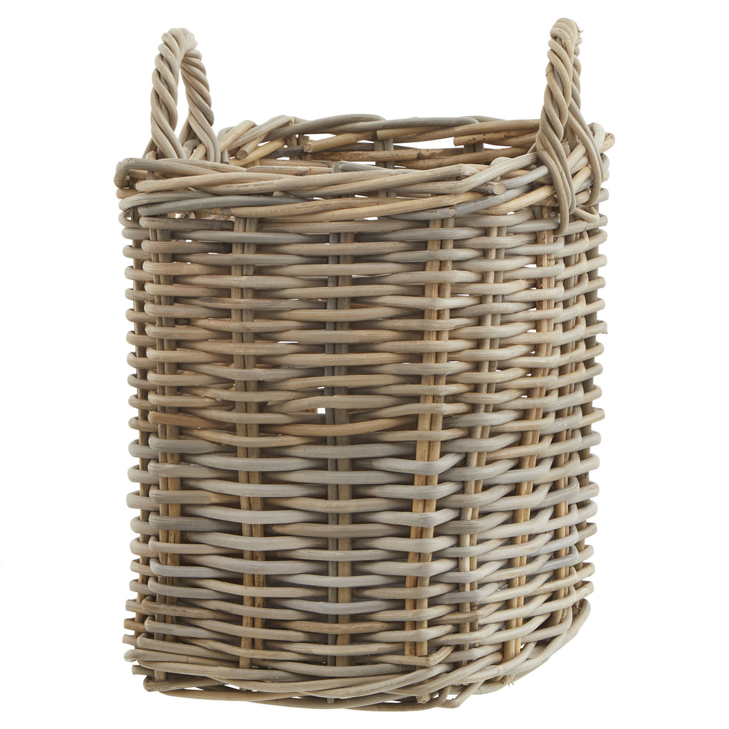 Set Of 3 Kubu Rattan Square Storage Baskets 52 cm