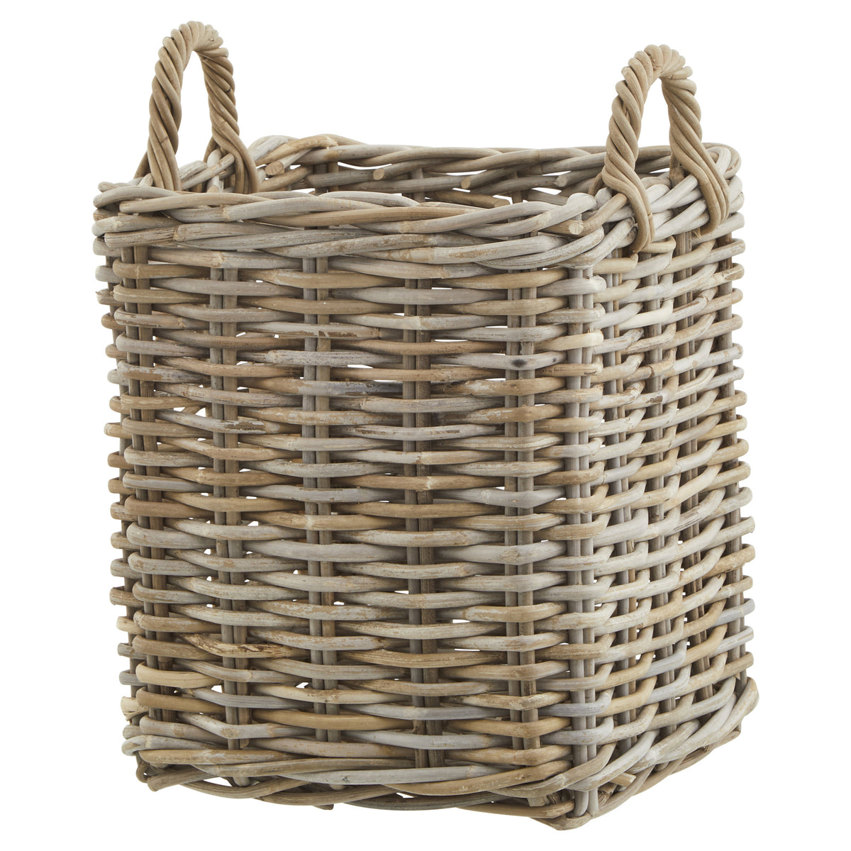 Set Of 3 Kubu Rattan Square Storage Baskets 52 cm