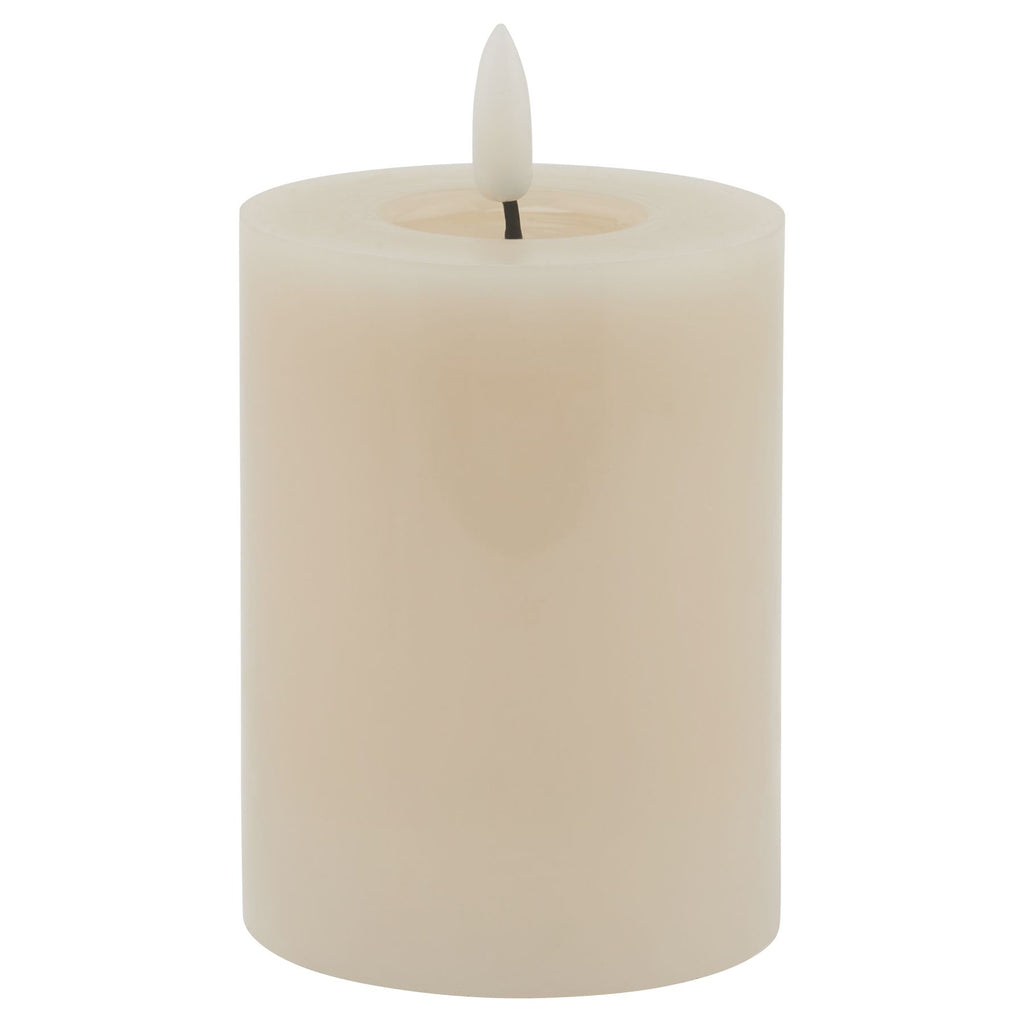 Luxe Collection Melt Effect 3X4 Taupe Led Wax Candle 10 cm