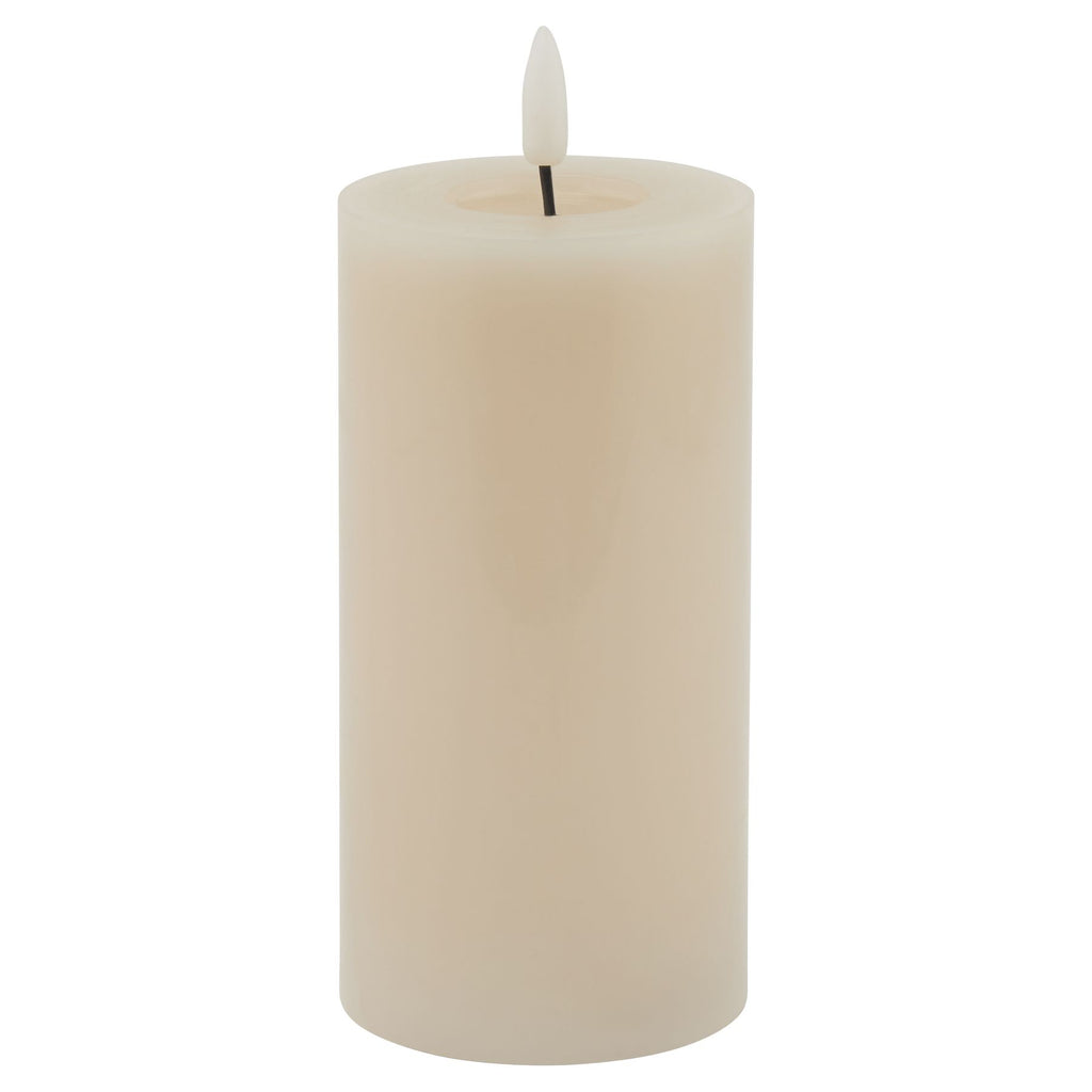Luxe Collection Melt Effect 3X6 Taupe Led Wax Candle 15 cm
