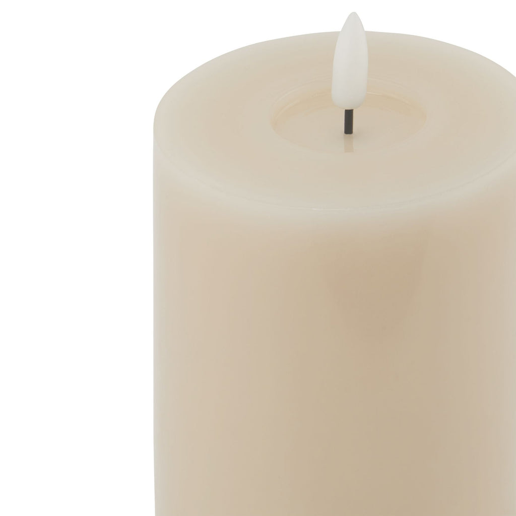 Luxe Collection Melt Effect 3.5X9 Taupe Led Wax Candle 23 cm
