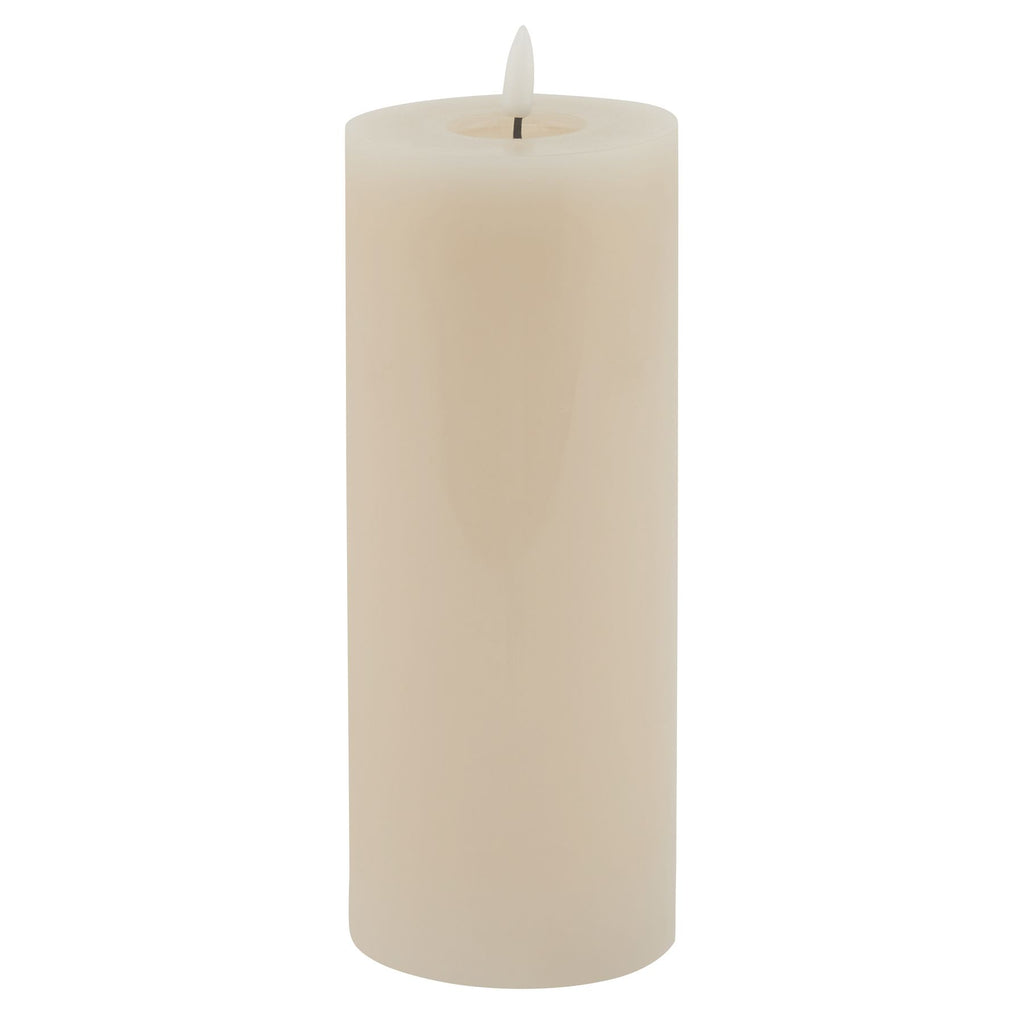 Luxe Collection Melt Effect 3.5X9 Taupe Led Wax Candle 23 cm