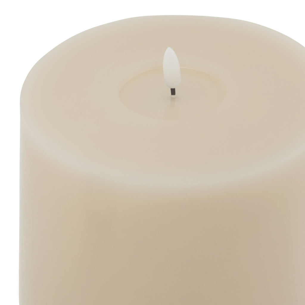 Luxe Collection Melt Effect 6X8 Taupe Led Wax Candle 20 cm