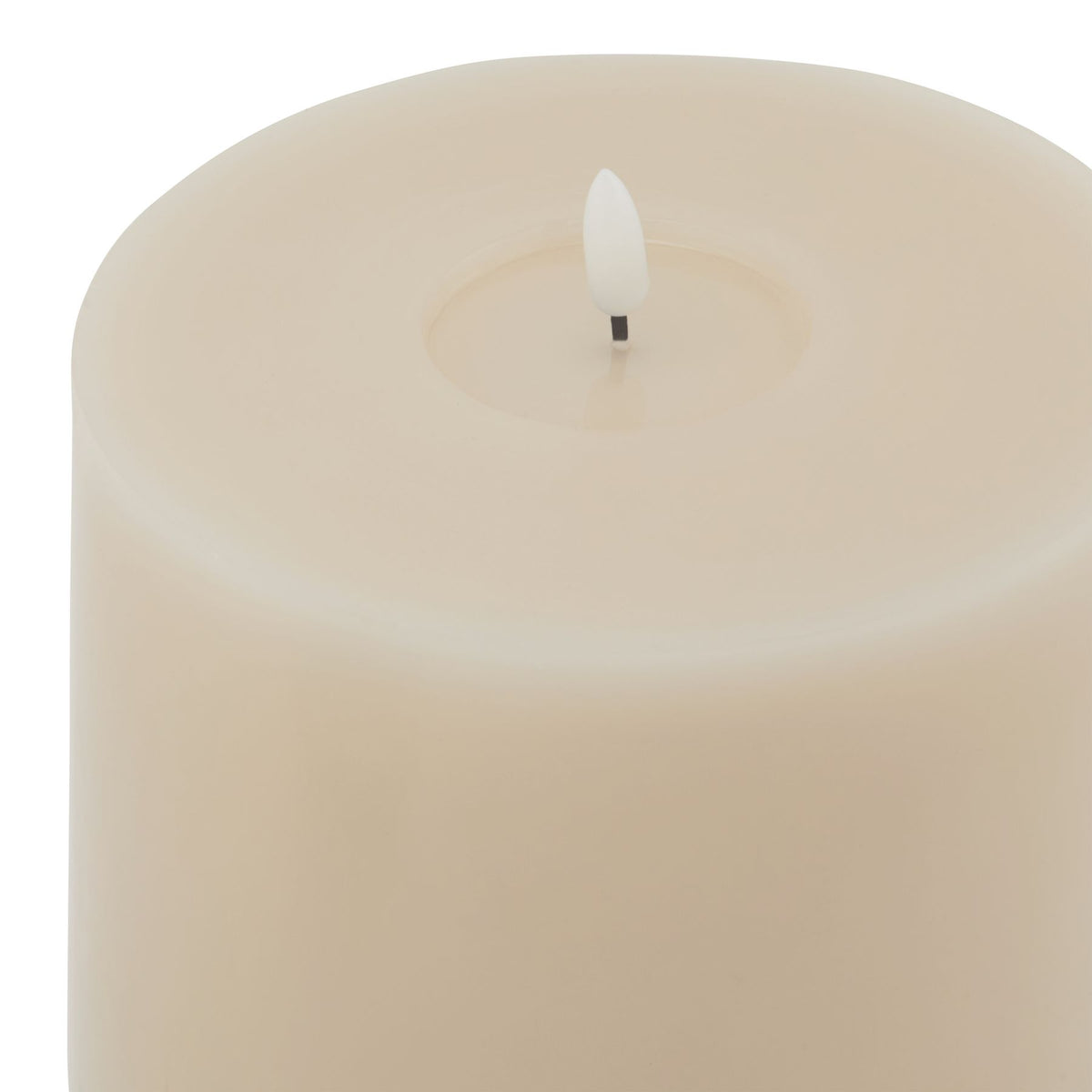 Luxe Collection Melt Effect 6X8 Taupe Led Wax Candle 20 cm
