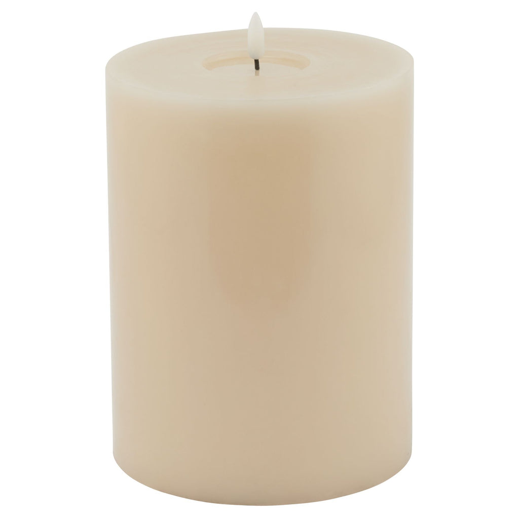 Luxe Collection Melt Effect 6X8 Taupe Led Wax Candle 20 cm