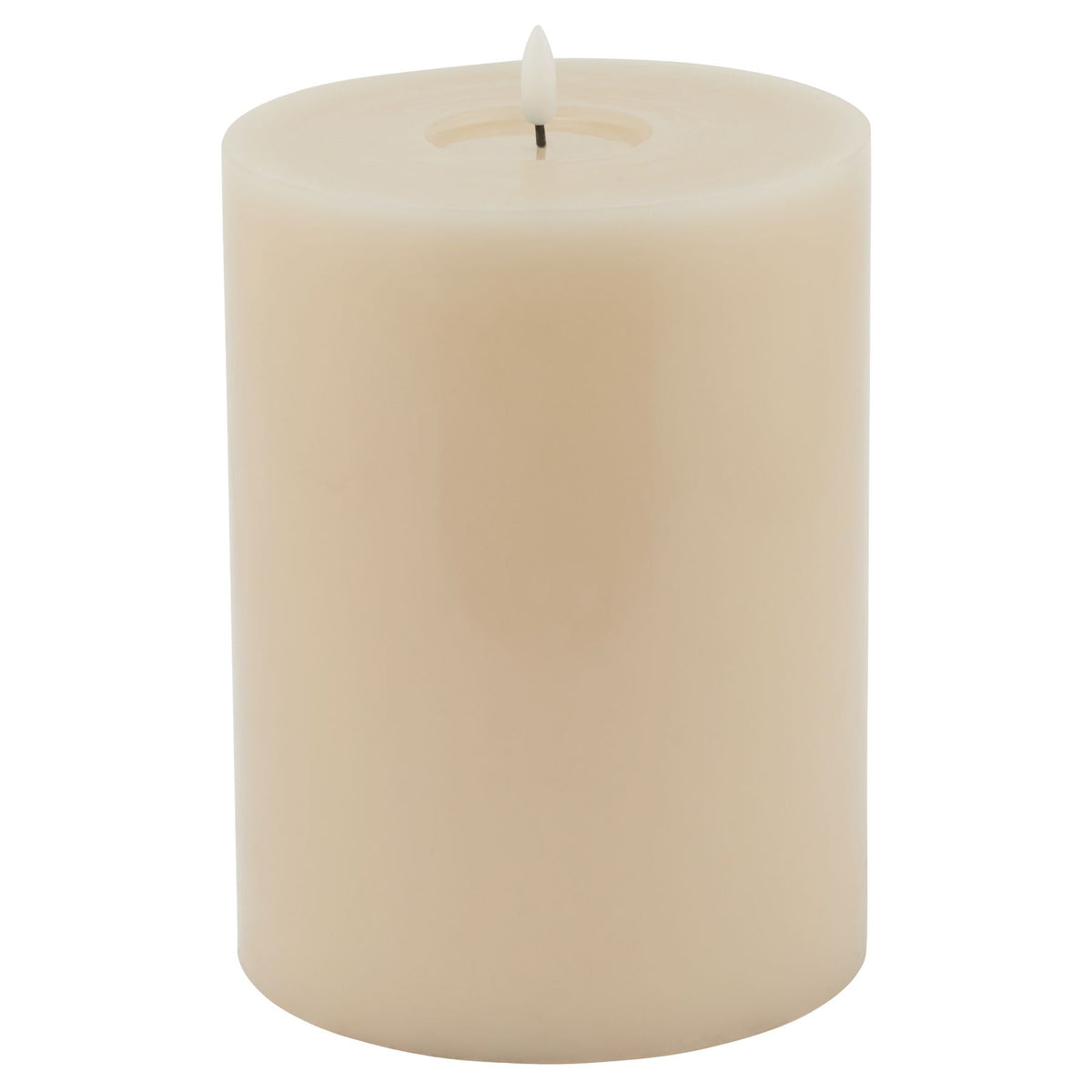 Luxe Collection Melt Effect 6X8 Taupe Led Wax Candle 20 cm