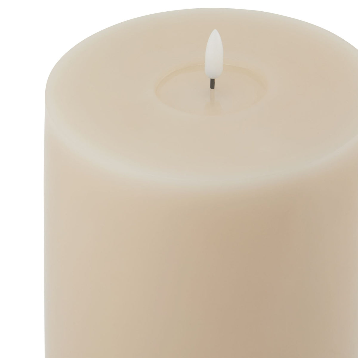 Luxe Collection Melt Effect 6X12 Taupe Led Wax Candle 30 cm