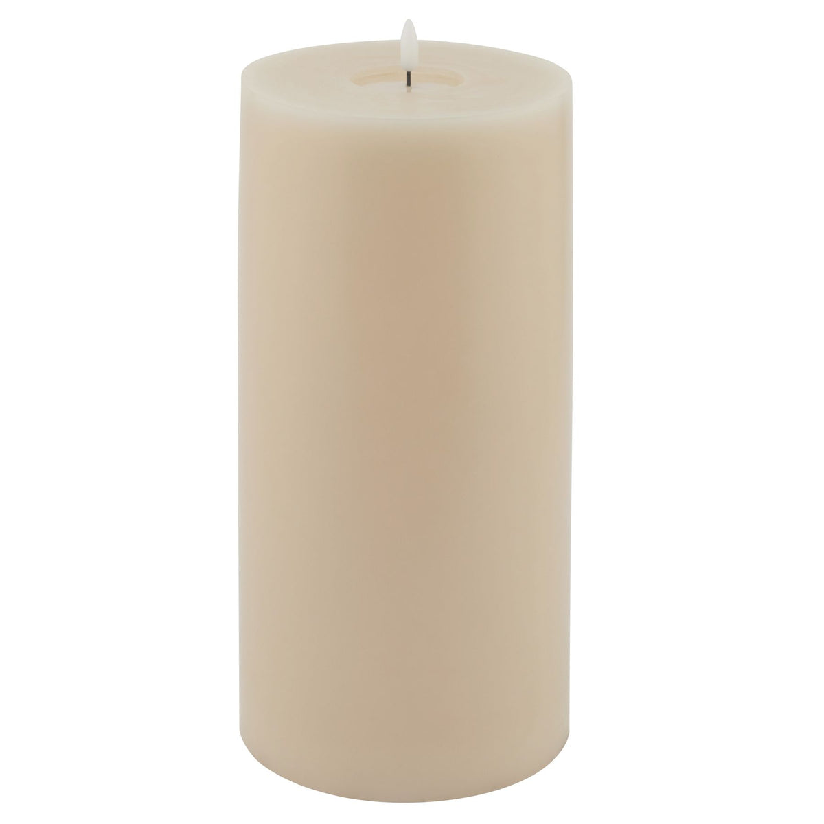 Luxe Collection Melt Effect 6X12 Taupe Led Wax Candle 30 cm
