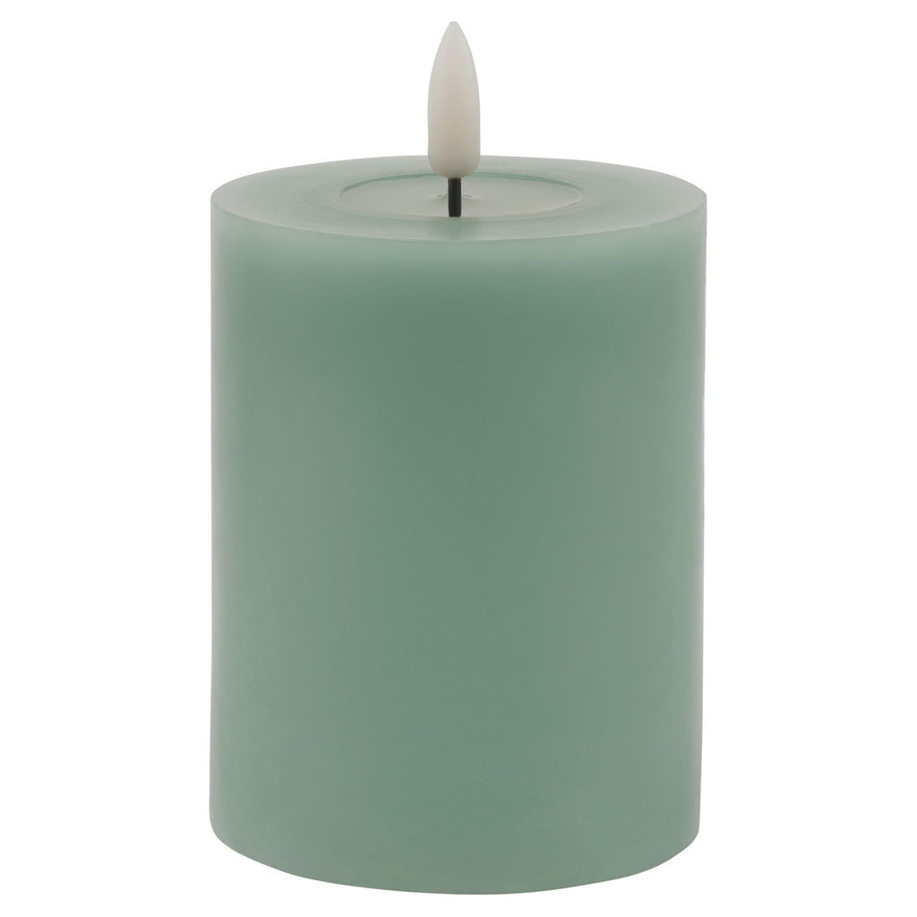 Luxe Collection Melt Effect 3X4 Sage Led Wax Candle 10 cm