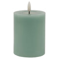 Luxe Collection Melt Effect 3X4 Sage Led Wax Candle 10 cm