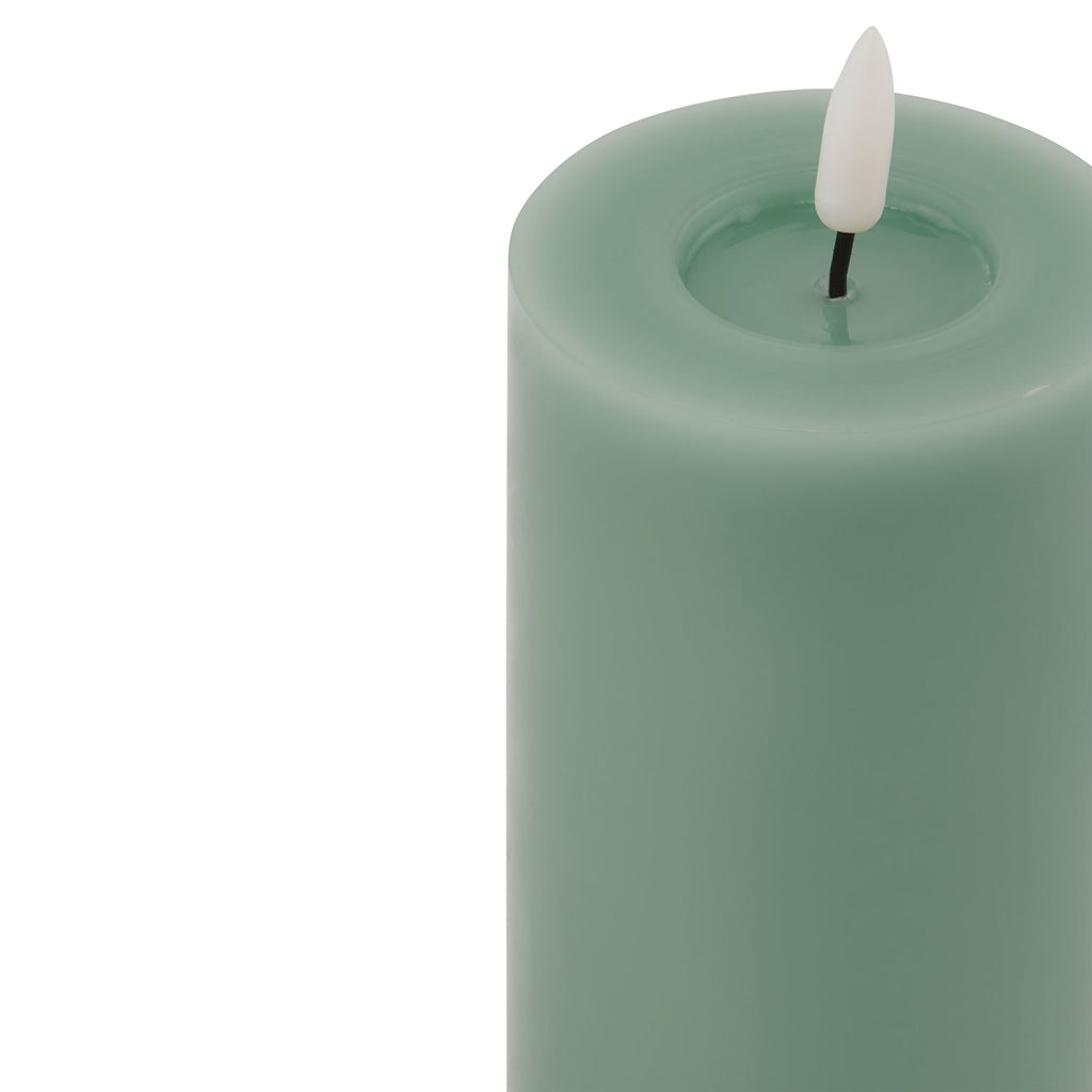Luxe Collection Melt Effect 3X6 Sage Led Wax Candle 15 cm