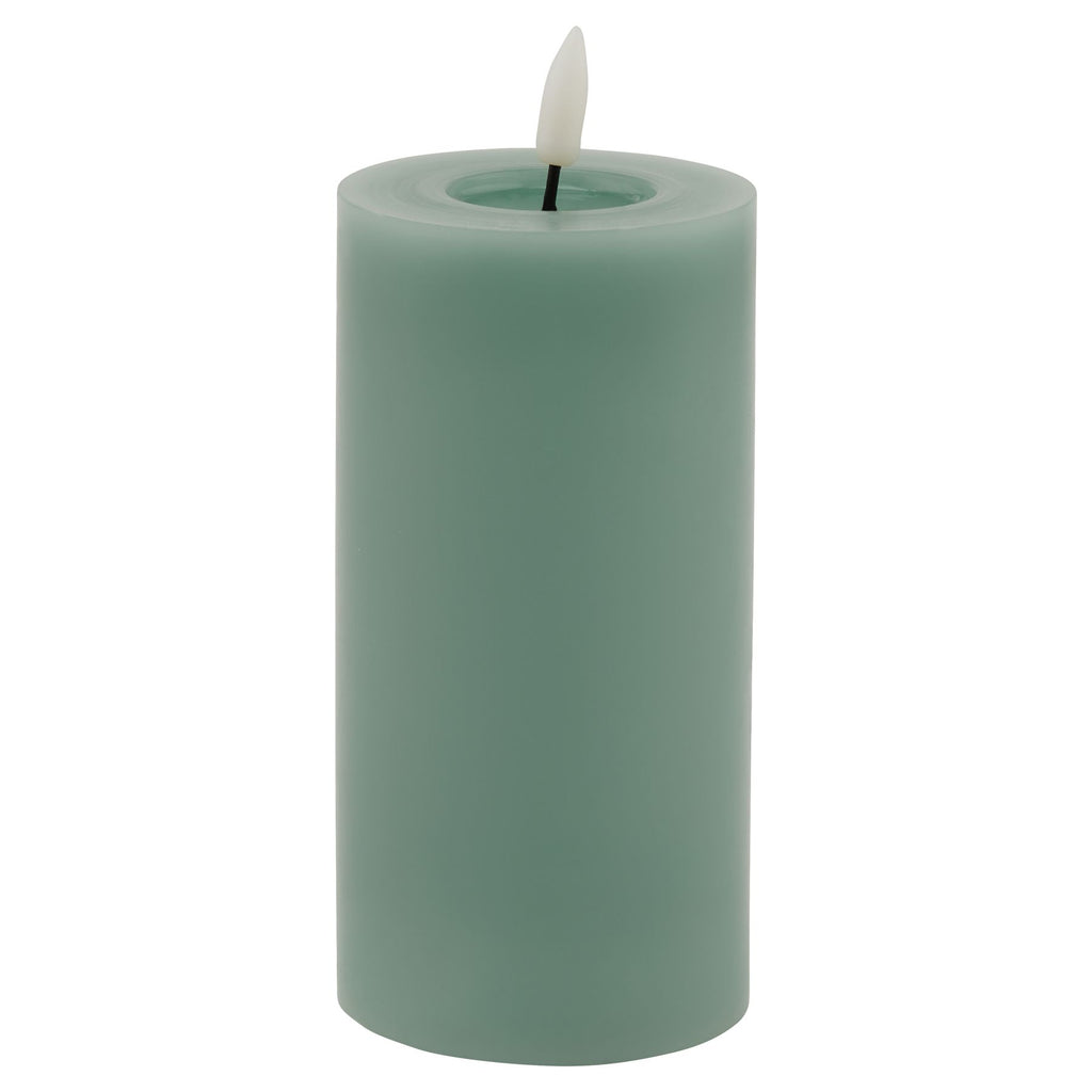 Luxe Collection Melt Effect 3X6 Sage Led Wax Candle 15 cm