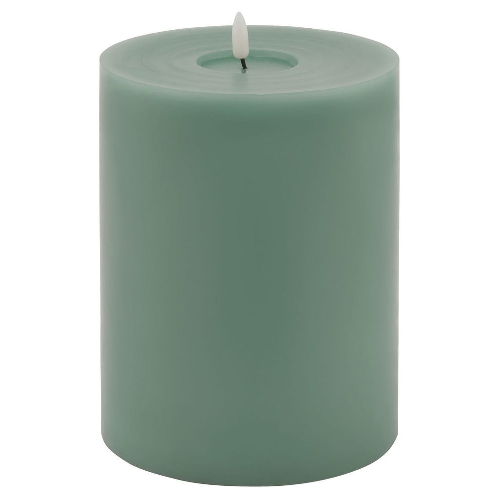 Luxe Collection Melt Effect 6X8 Sage Led Wax Candle 20 cm