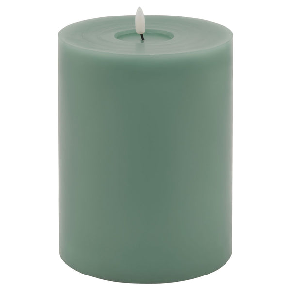 Luxe Collection Melt Effect 6X8 Sage Led Wax Candle 20 cm