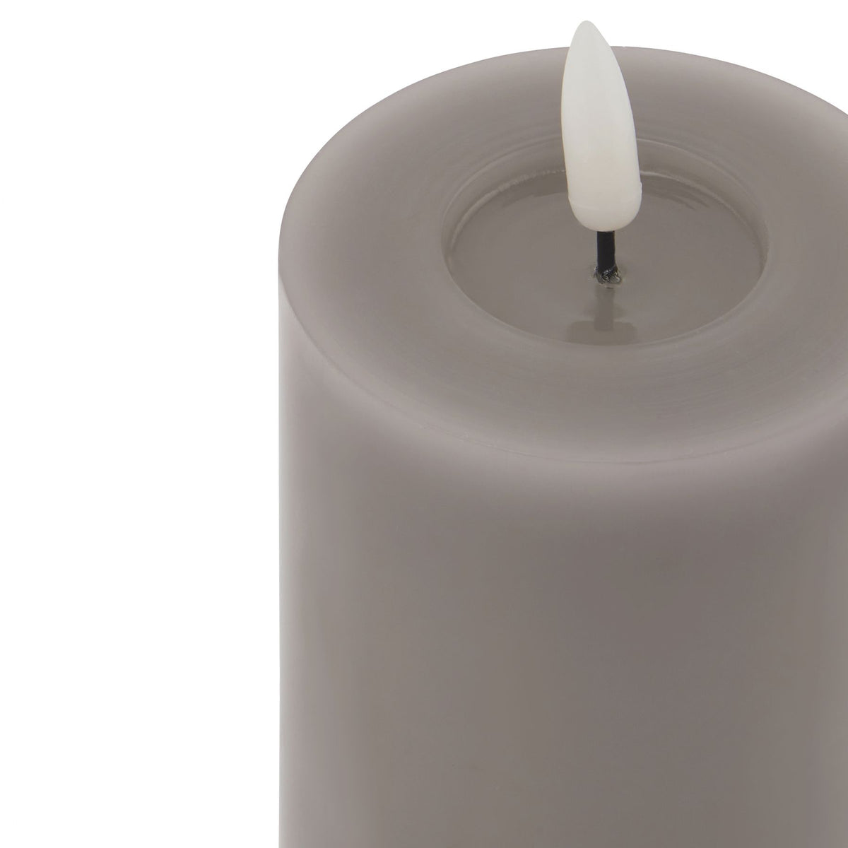 Luxe Collection Melt Effect 3X4 Grey Led Wax Candle 10 cm