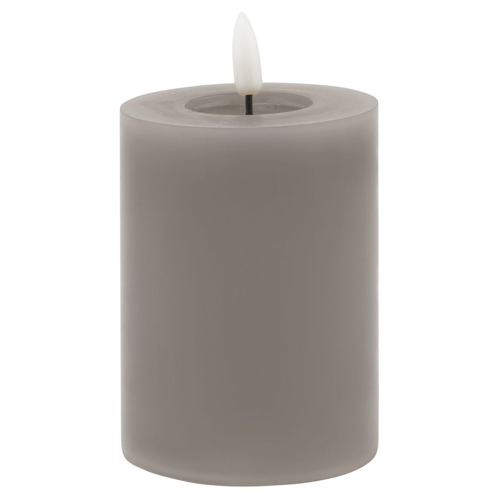 Luxe Collection Melt Effect 3X4 Grey Led Wax Candle 10 cm