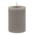 Luxe Collection Melt Effect 3X4 Grey Led Wax Candle 10 cm