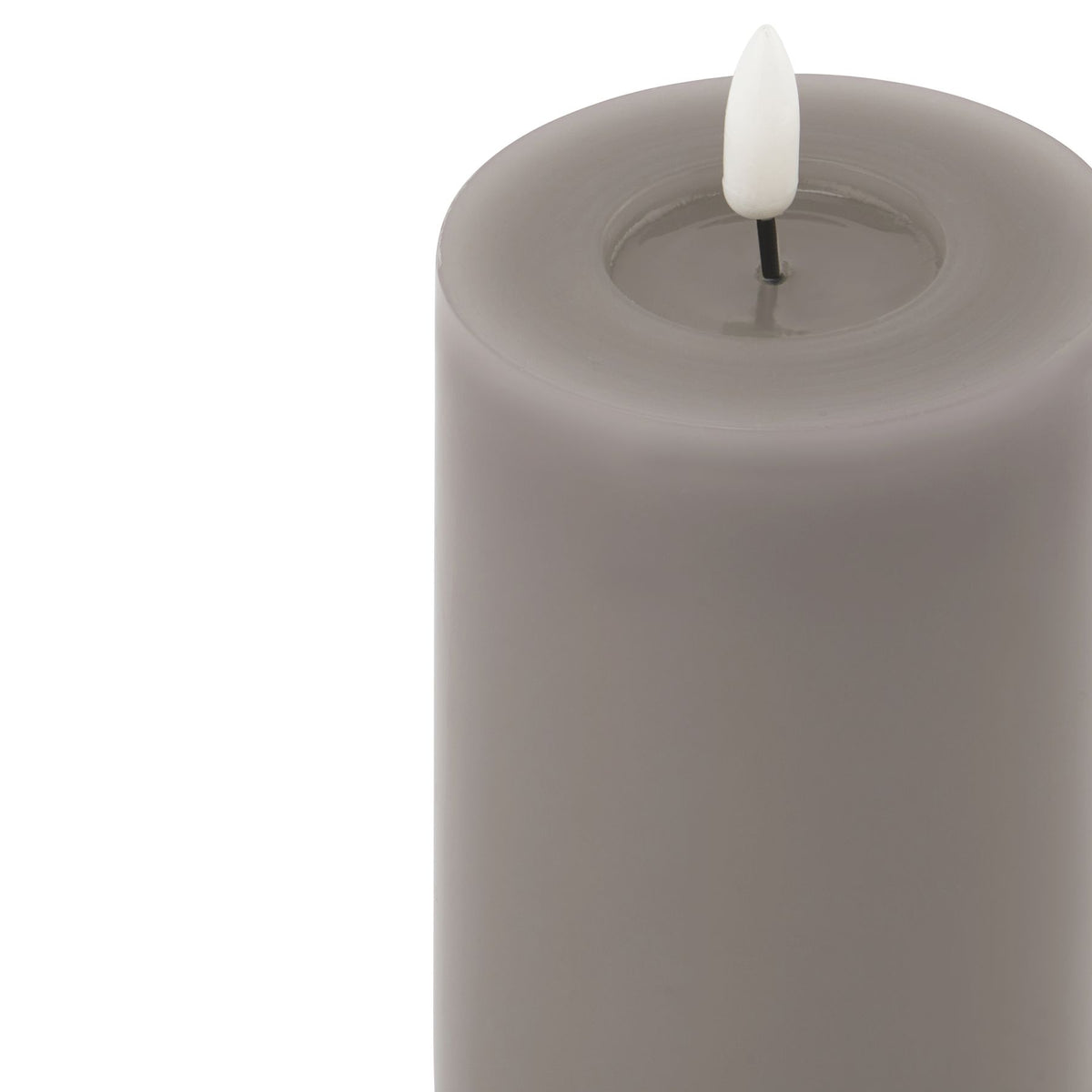 Luxe Collection Melt Effect 3X6 Grey Led Wax Candle 15 cm
