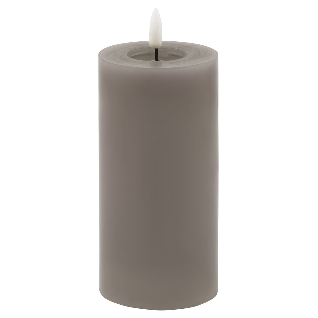 Luxe Collection Melt Effect 3X6 Grey Led Wax Candle 15 cm