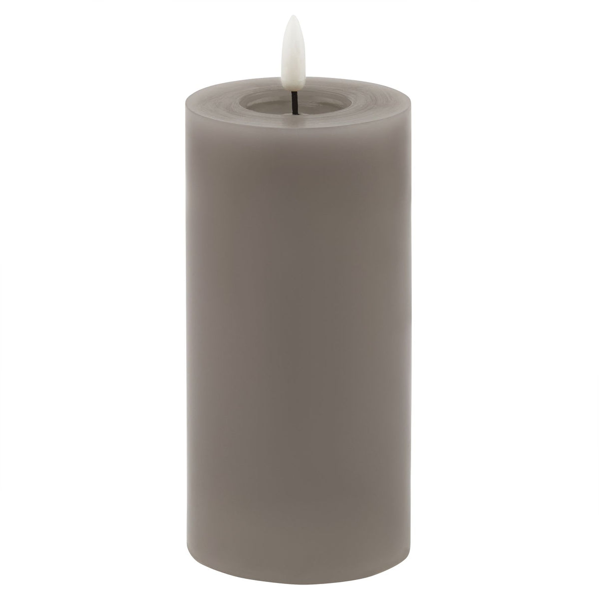 Luxe Collection Melt Effect 3X6 Grey Led Wax Candle 15 cm