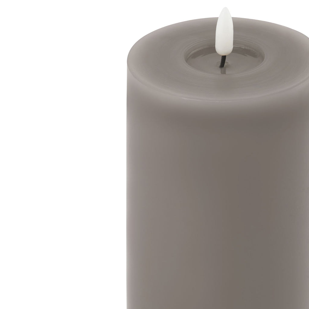 Luxe Collection Melt Effect 3.5X9 Grey Led Wax Candle 23 cm