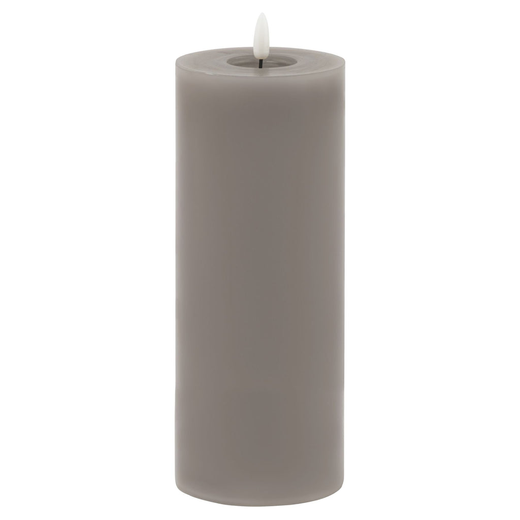Luxe Collection Melt Effect 3.5X9 Grey Led Wax Candle 23 cm