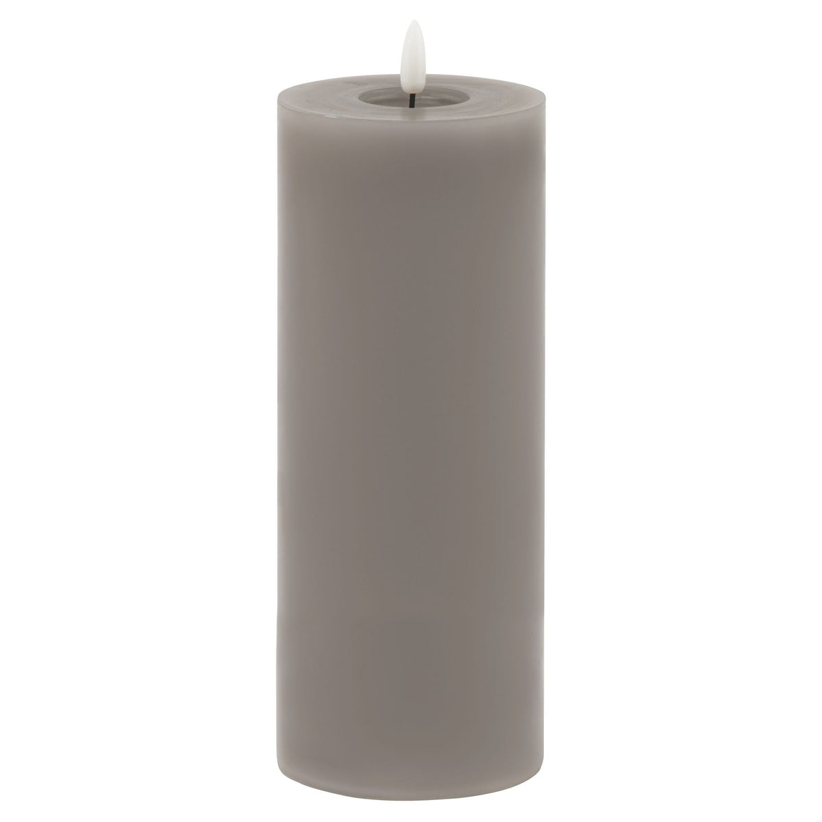 Luxe Collection Melt Effect 3.5X9 Grey Led Wax Candle 23 cm
