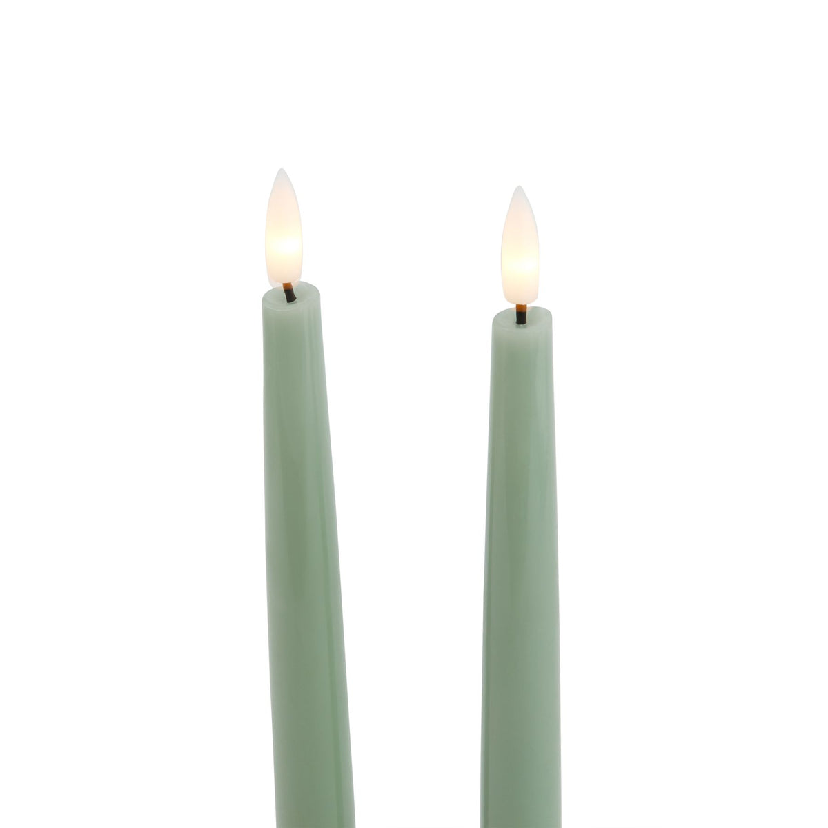Luxe Collection S/2 Sage Led Wax Dinner Candles 25 cm
