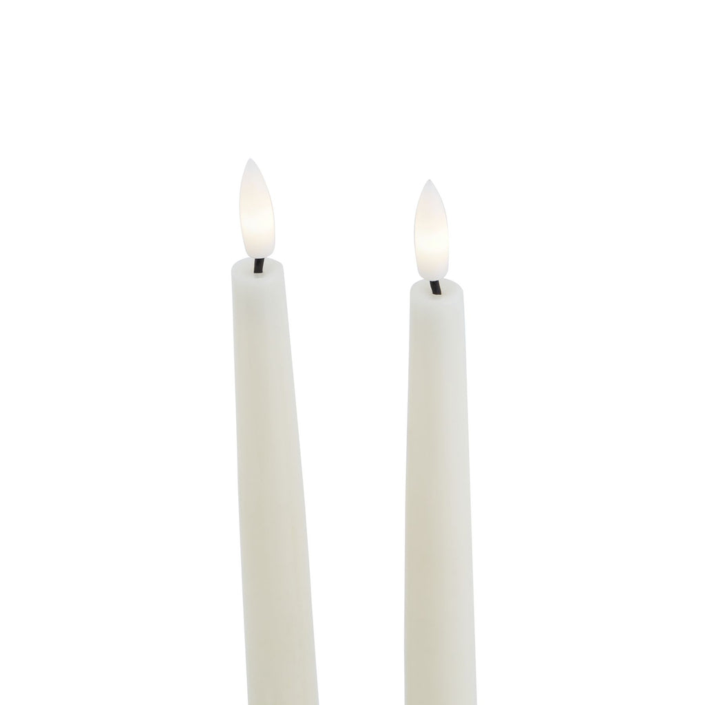Luxe Collection S/2 Taupe Led Wax Dinner Candles 25 cm
